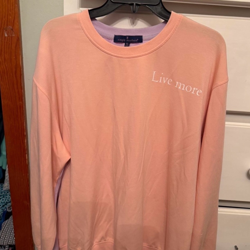 Simply Southern Peach and Lavender  Sweatshirt